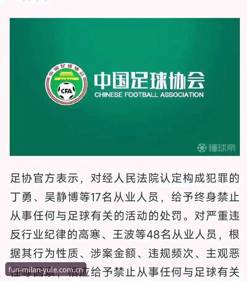 中国足协第三批禁足名单曝光，17人终身禁赛引发行业震动